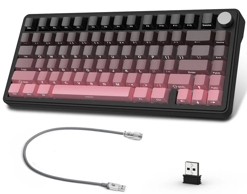 ATTACK SHARK X85 Tri-Mode 75% Gasket mounted Mechanical Keyboard - BlackBerry White Jade switch