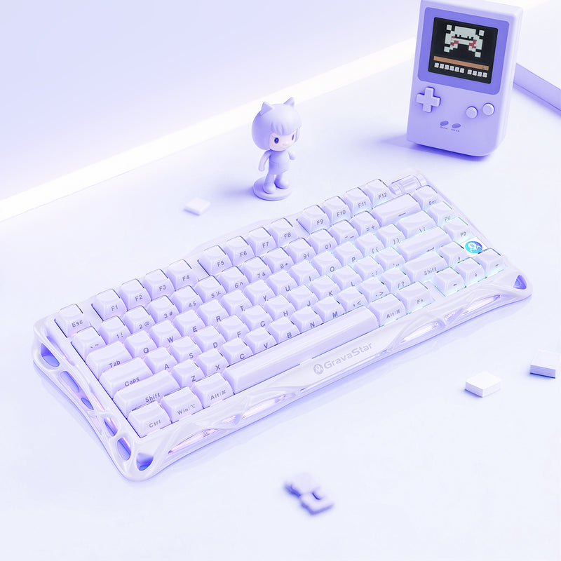 GravaStar Mercury V75 75% Hall Effect Magnetic Switch Gaming Keyboard - Lavender Purple