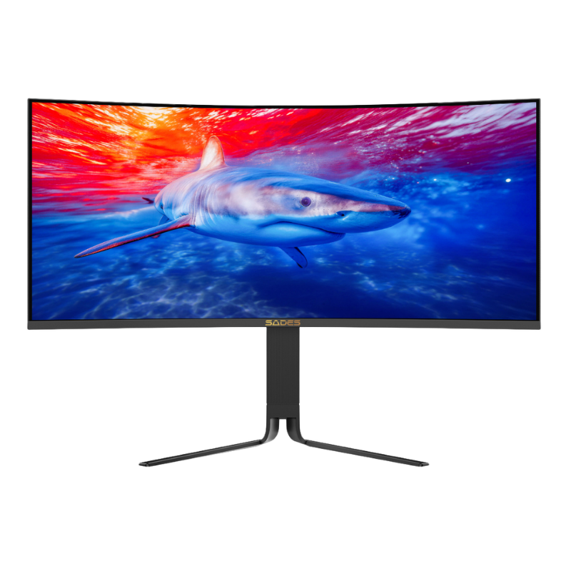 Sades BL-Shark 34" WQHD (3440x1440) 200Hz Refresh Rate, 0.5 Response Time, HDMI 2.1, VA Curved Gaming Monitor - Black