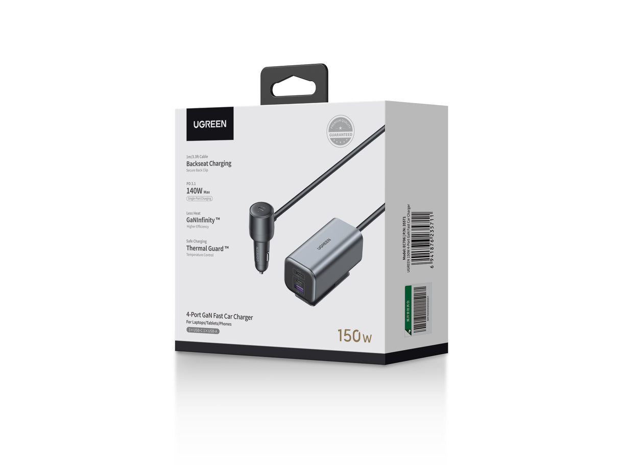 UGREEN 150W 4-Port GaN Fast Car Charger -EC706