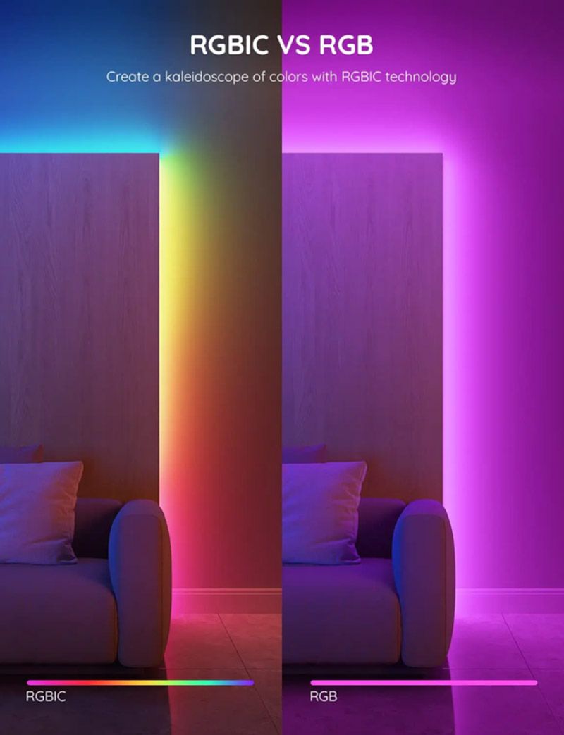 Govee RGBIC Basic Wi-Fi + Bluetooth LED Strip Lights (10 Meter) - H618C2D1