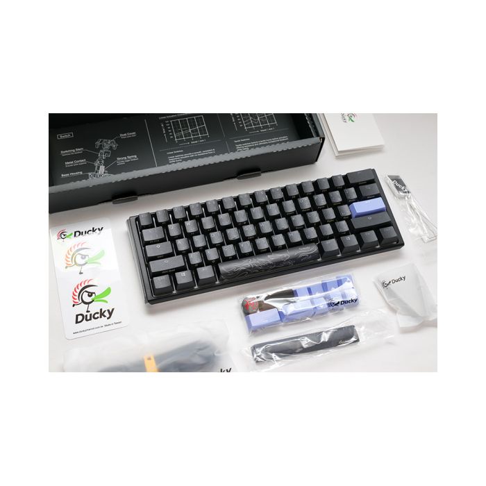 Ducky One 3 Classic Black/White Mini 60% Cherry Blue Key Arabic