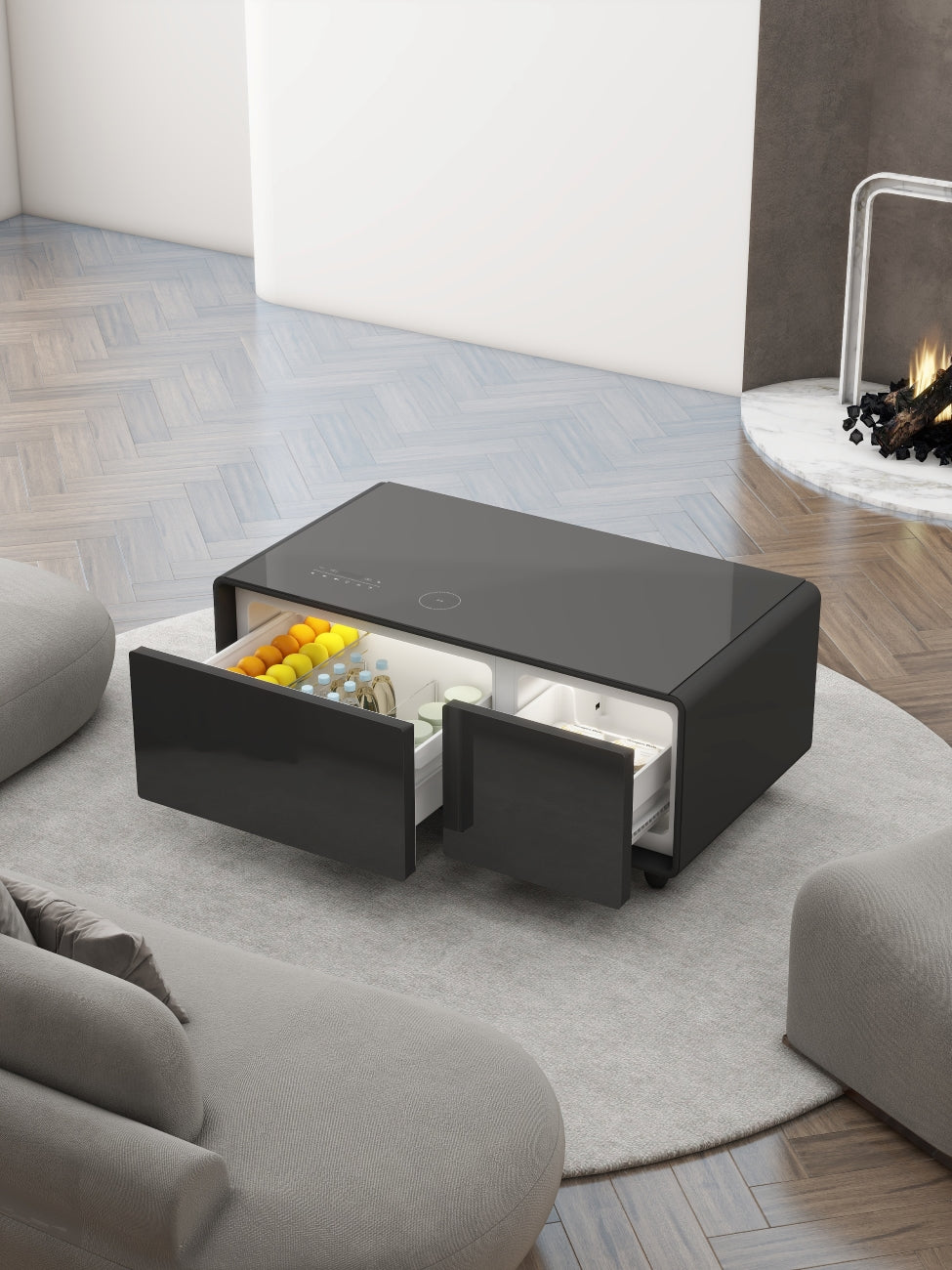 Gamax Smart Coffee Table with 93L Refrigerator (TB-93) , 2 USB