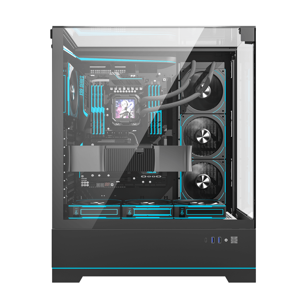 DarkFlash DY450L Pro 4 Digital Fans Case - Black