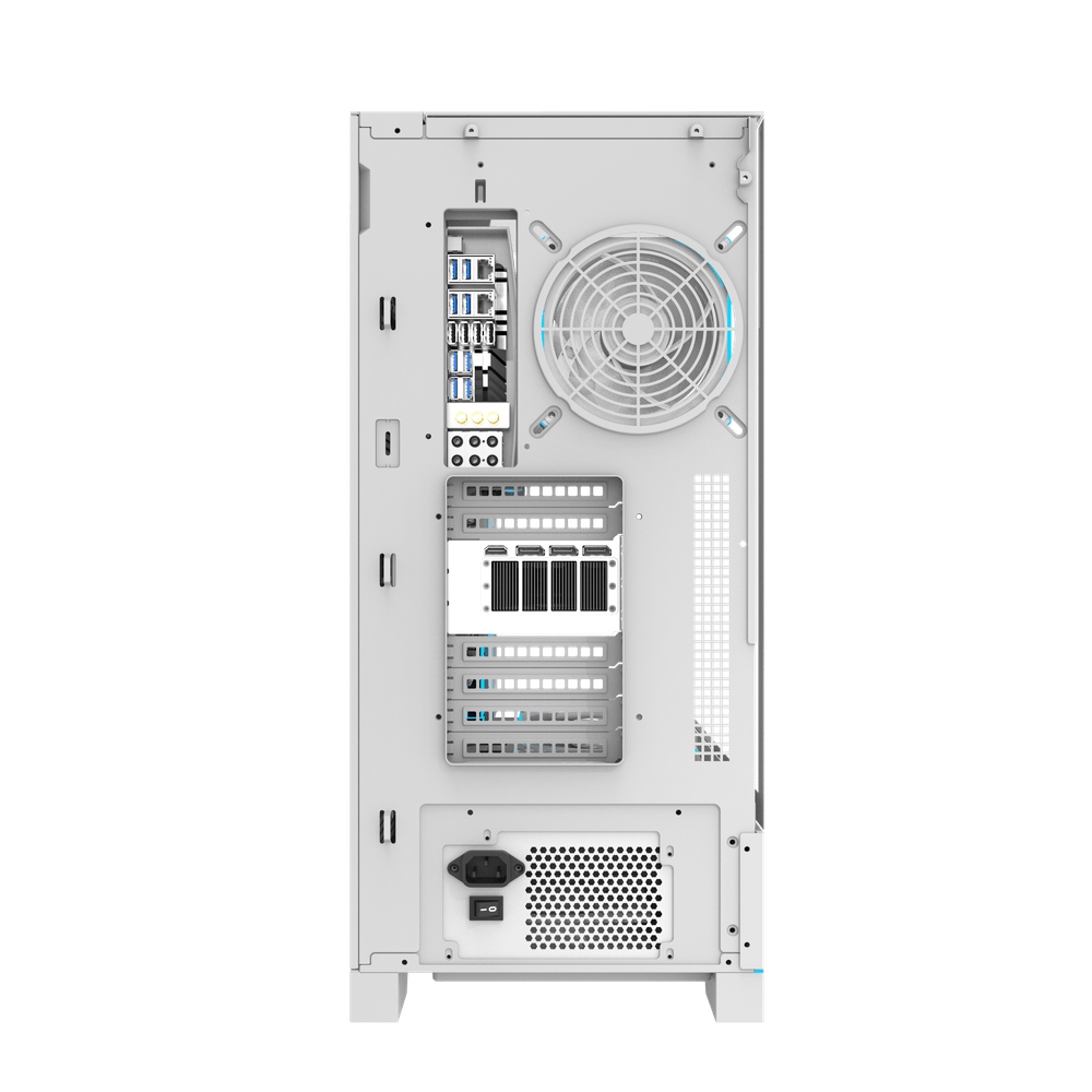 DarkFlash DY450L Pro 4 Digital Fans Case - White