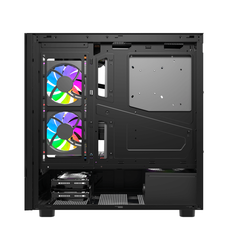 DarkFlash DS950V ATX Case with 6 Fans & LED Display - Black