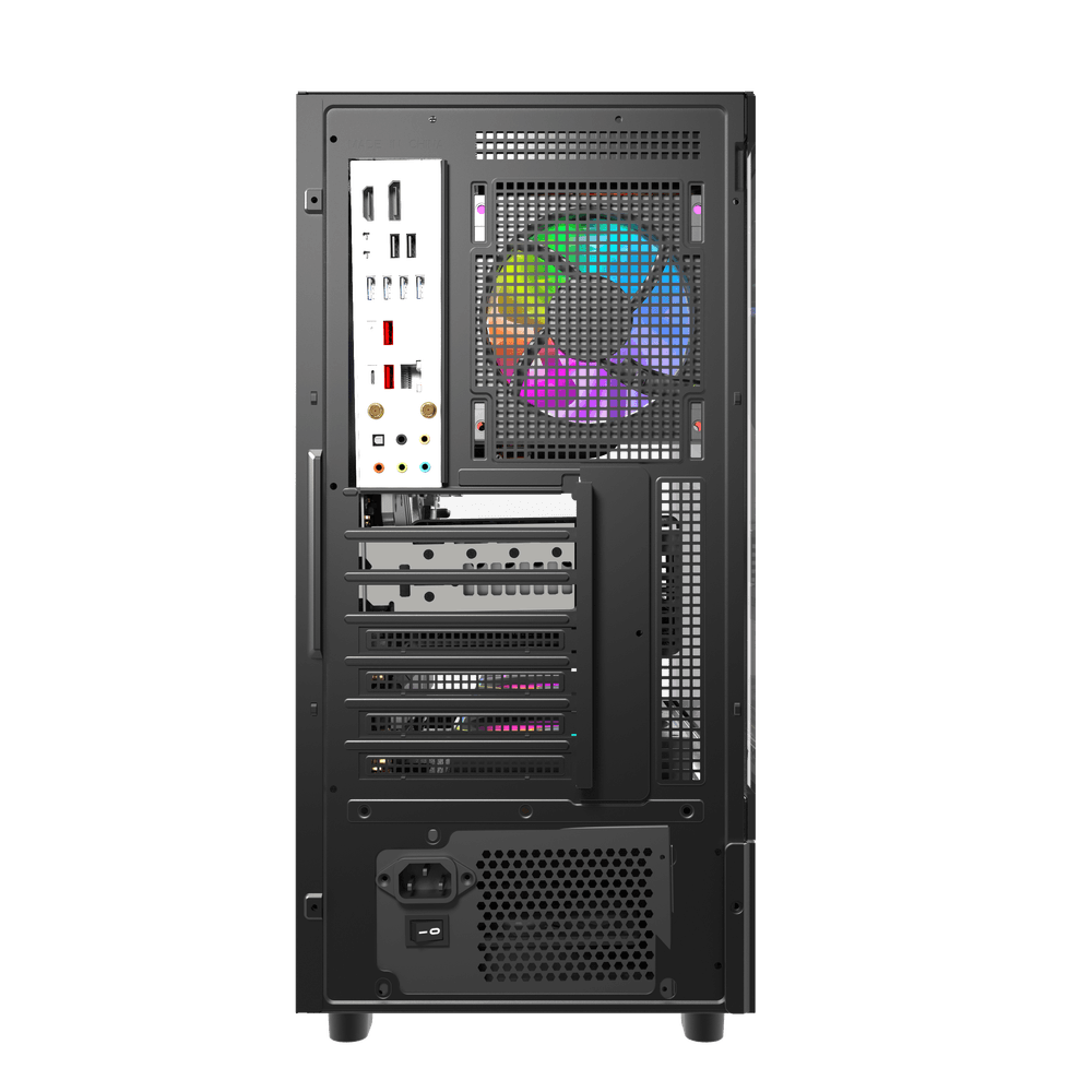 DarkFlash DS950V ATX Case with 6 Fans & LED Display - Black