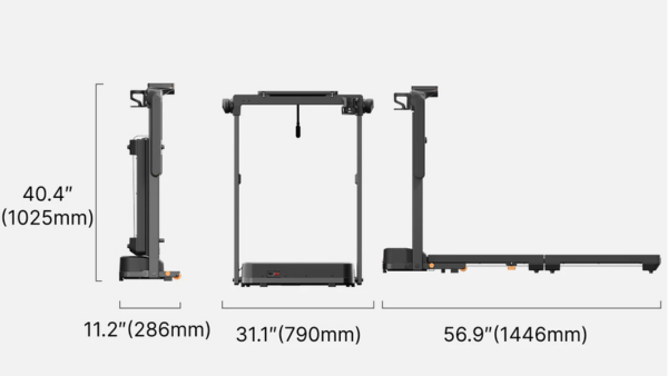Kingsmith walking Pad & Treadmill MX10 with Max Speed 10km/h with 1HP Brushless Motor including Foldable Stand & Cup Holder - Black