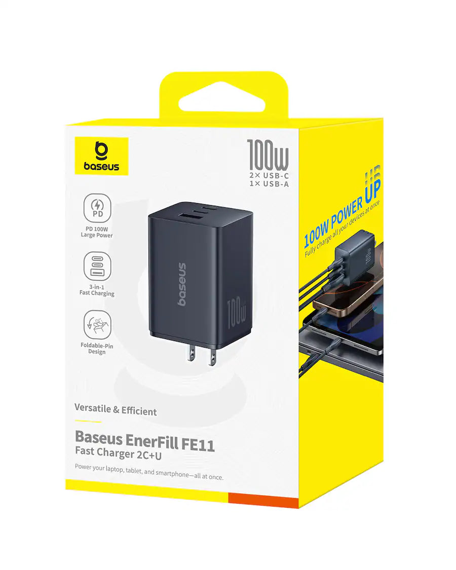 Baseus EnerFill FE11 Fast Charger 2C+U 100W - Cosmic Black