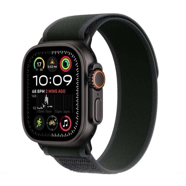 Apple Watch Ultra 2, 49mm (GPS+Cellular), Black Titanium Case, Black Trail Loop - Medium/Large