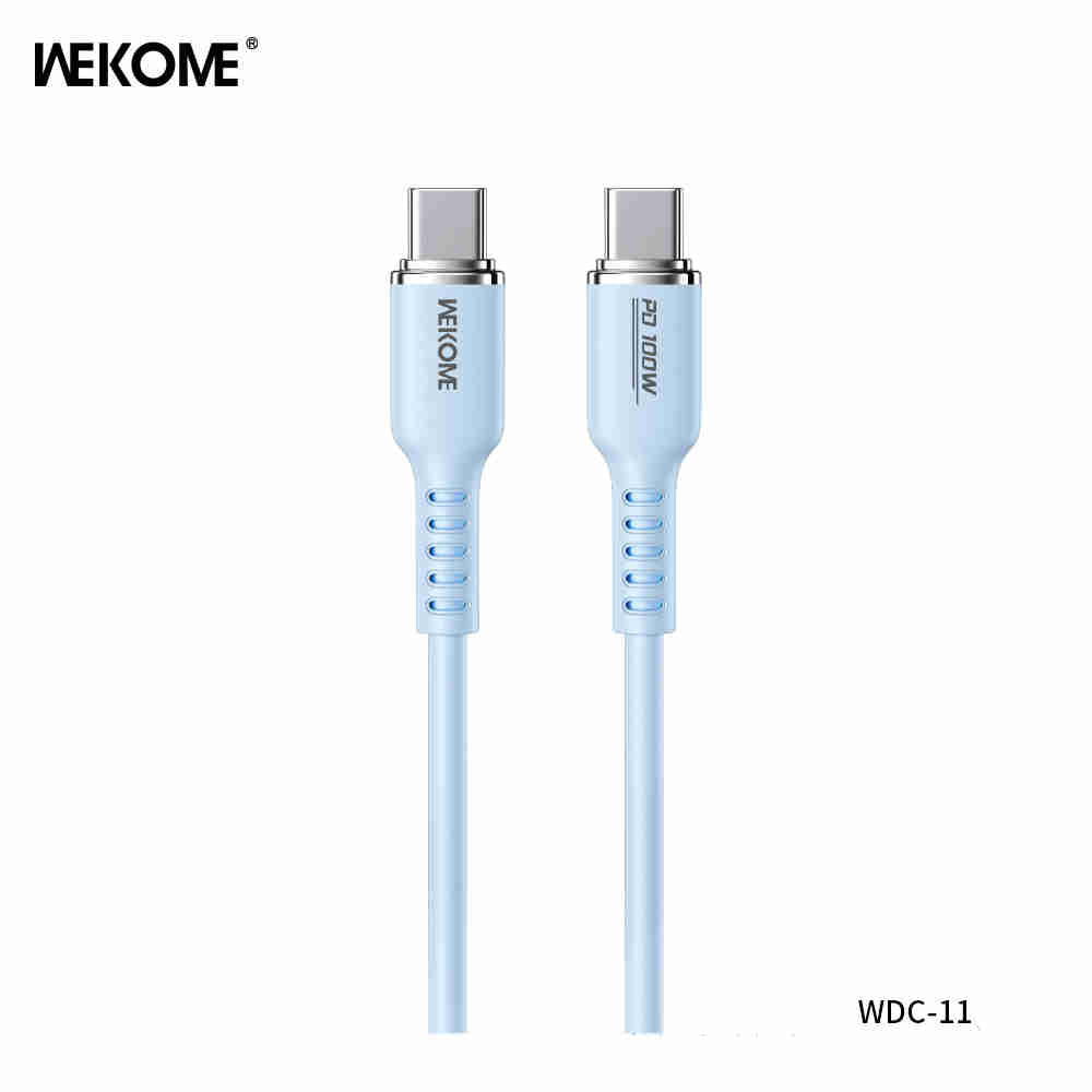 WEKOME WDC-11 Tint II Series Real Silicone 100W Data Cable Type-C to Type-C - Blue