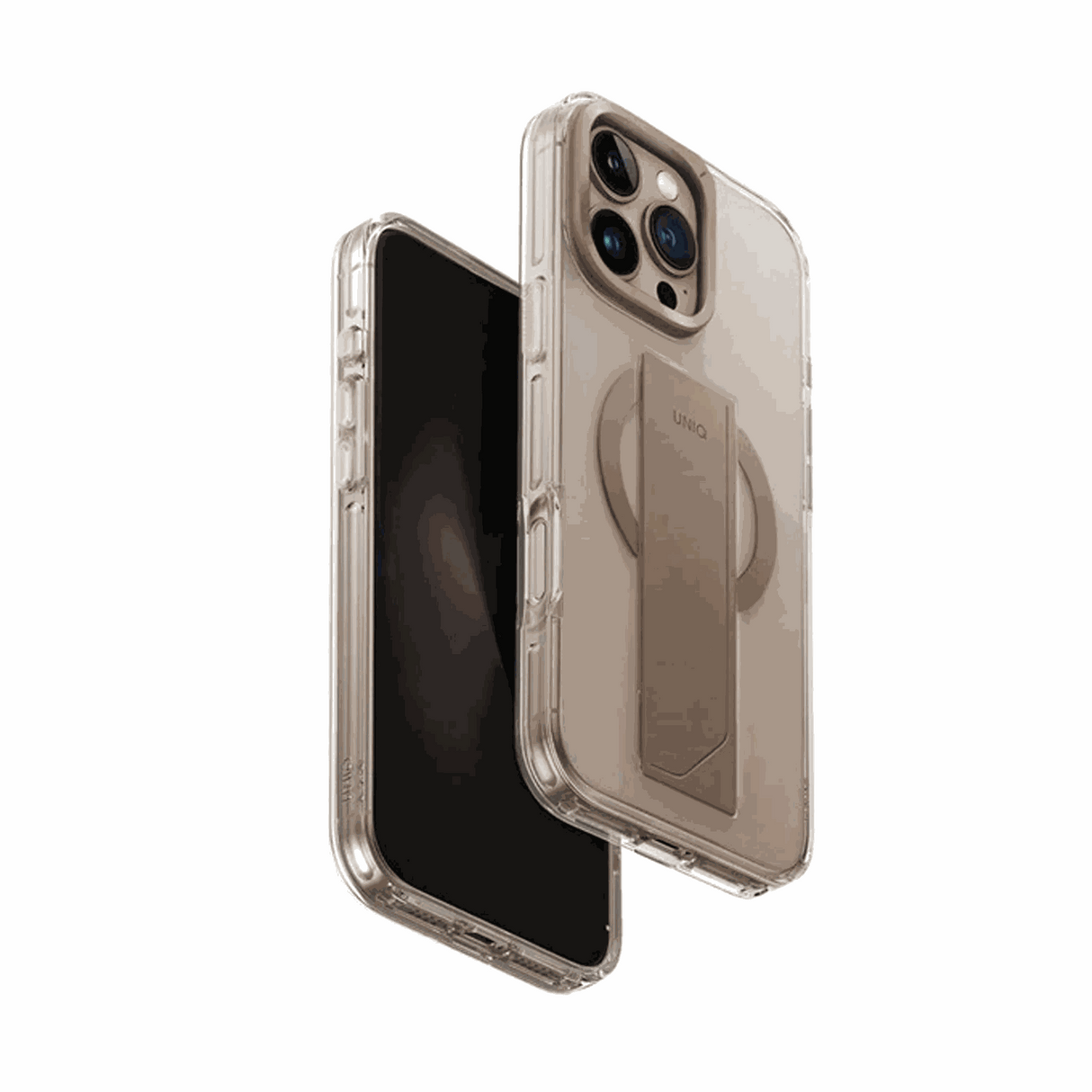 UNIQ HYBRID IPHONE 16 PRO (2024) 6.3 HELDRO MAX MAGCLICK WITH CAMERA STAND - TAUPE GOLD (TAUPE GOLD)