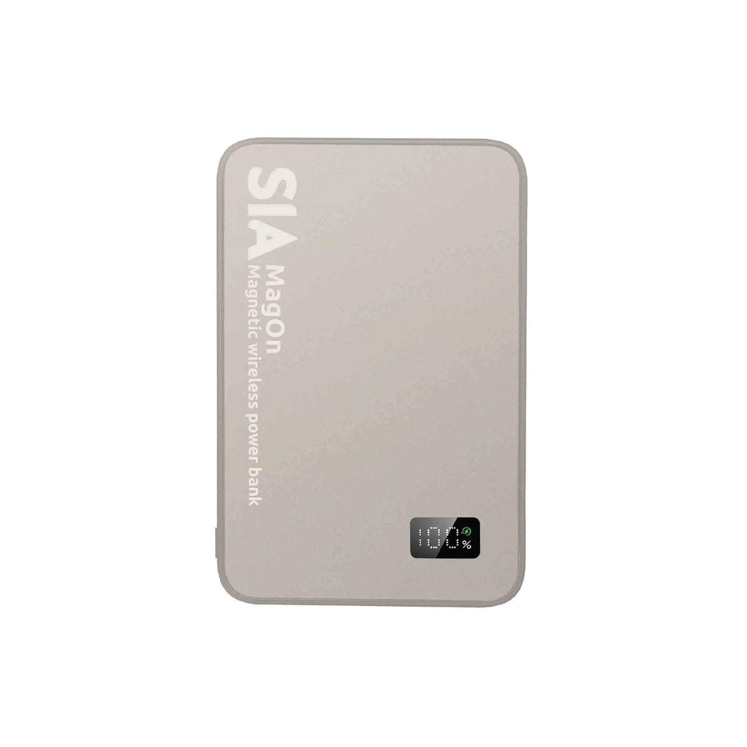 SIA MagOn Magnetic power bank metal Body PD 20W -Wireless Charging 15W5000Mah - Natural Titanium