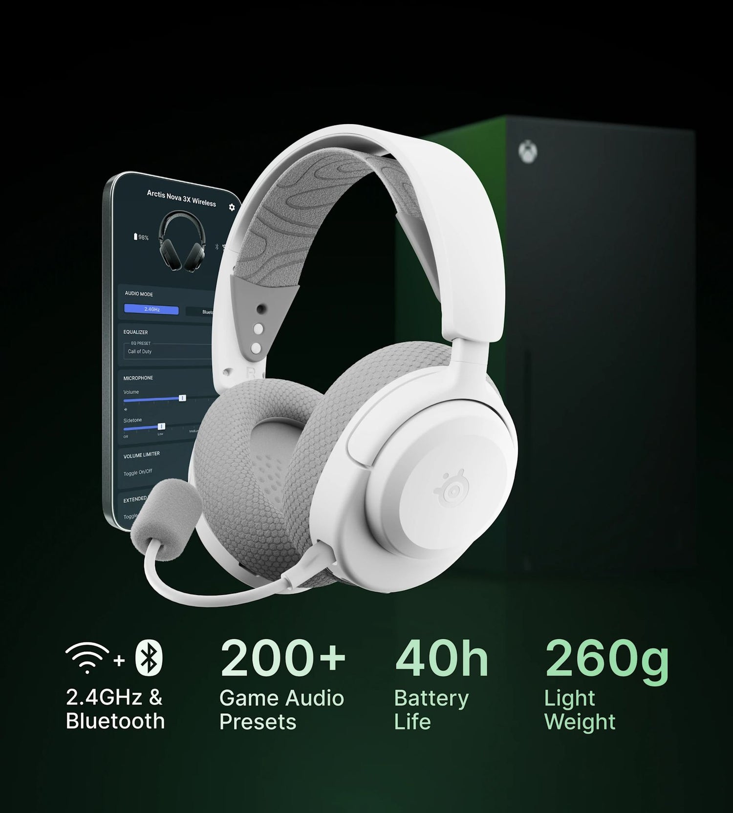 SteelSeries Arctis Nova 3X Wireless for Xbox and Other Platforms - White 61690