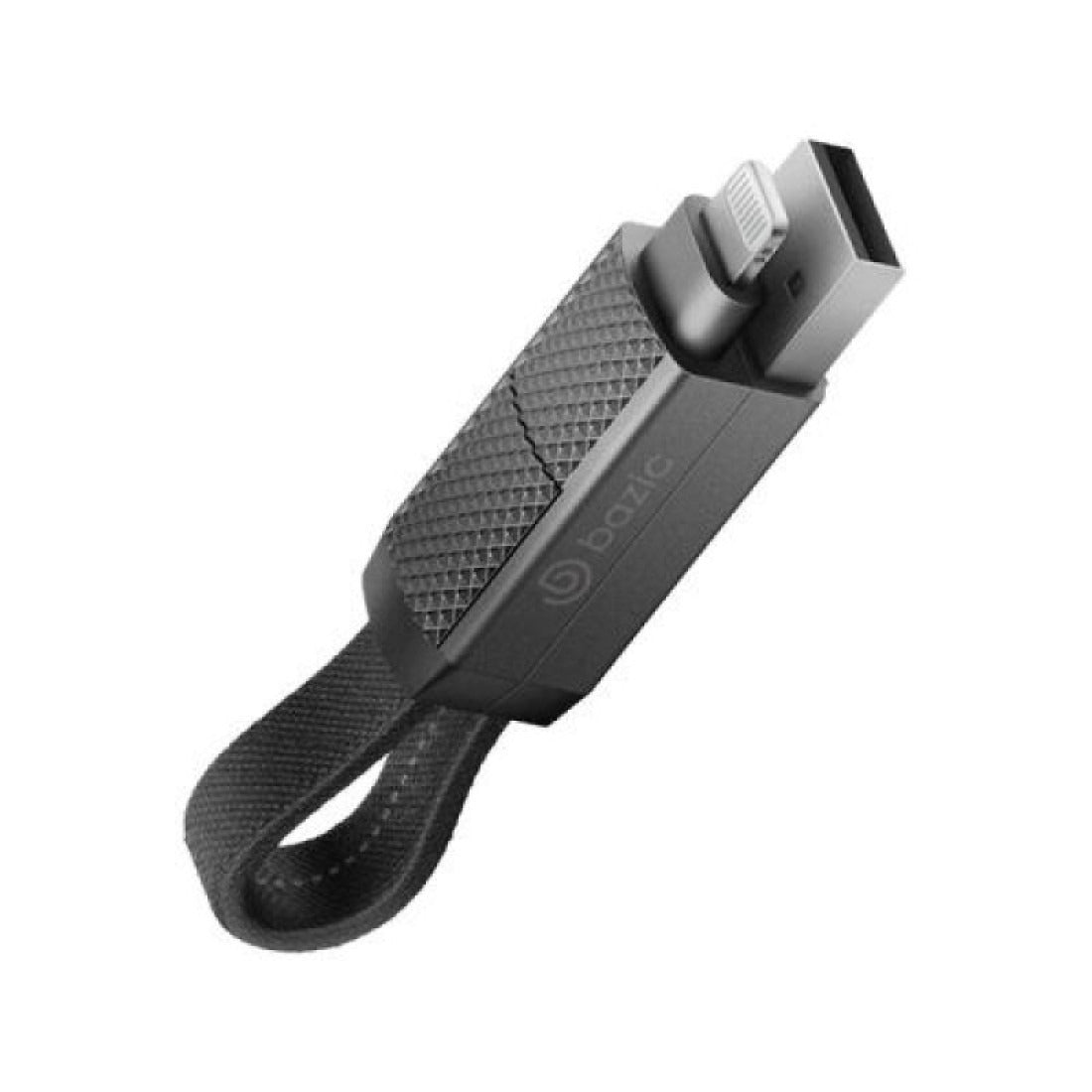 BAZIC GOCHARGE ALUCABLE, 4 IN 1 ALUMINIUM CHARGING CABLE WITH USB A/C INPUT AND USB C/LIGHTNING OUTPUT. PD FAST CHARGE 1M - BLACK