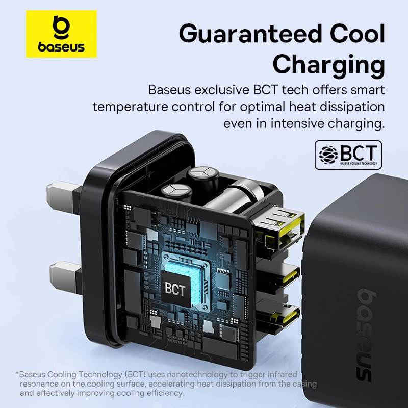 Baseus Palm Fast Charger 2C+U 65W - Cluster Black
(with Baseus Cable USB-C to USB-C 100W)