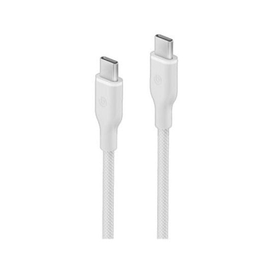 BAZIC GOCHARGE WEAVE C-C CABLE 480MBPS, 60W 1.5M - white