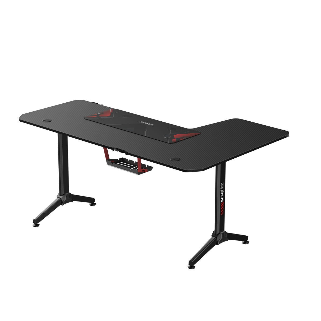 Gamax HY-L Gaming Table (L-Shaped) 160*100*75cm with Mousepad - Left ( Installation not included )