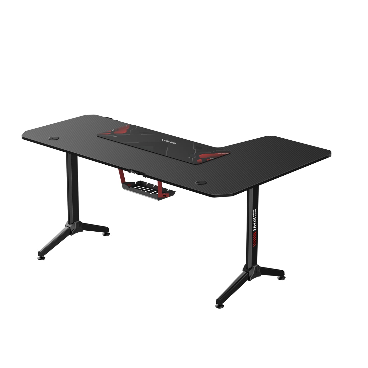 Gamax HY-L Gaming Table (L-Shaped) 160*100*75cm with Mousepad - Left ( Installation not included )