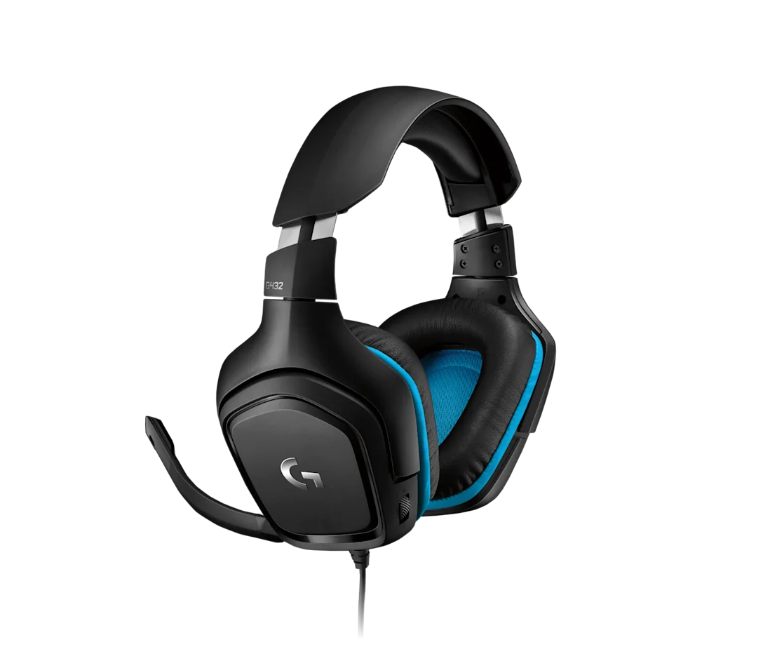 Logitech G432 Wired 7.1 Surround Sound Gaming Headset for PC & Other Platforms - Black & Blue