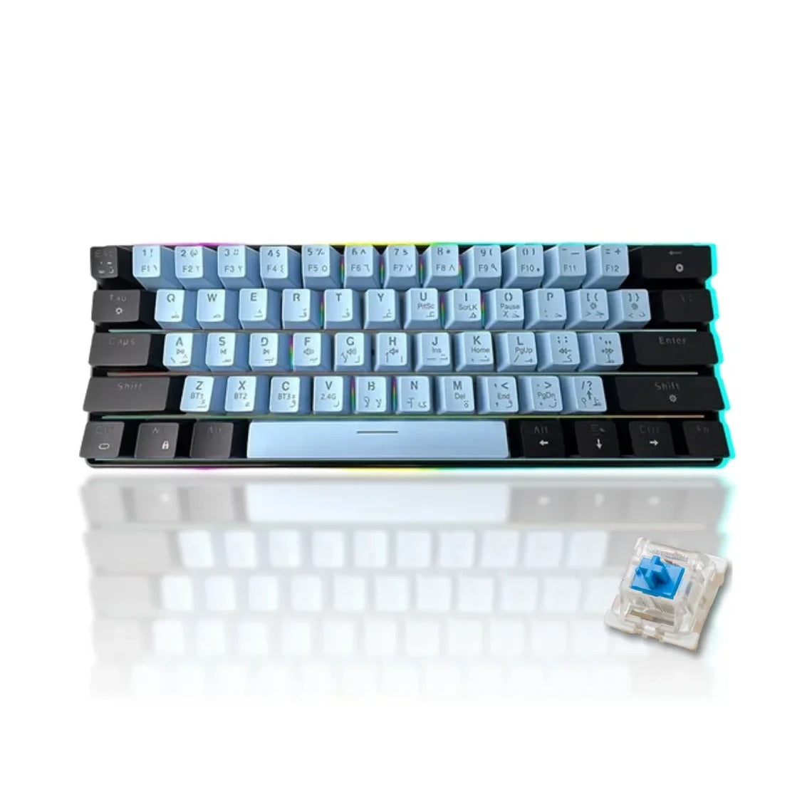 SKYLiON RGB Wireless Mechanical Keyboard (61-Key)Blue & Black