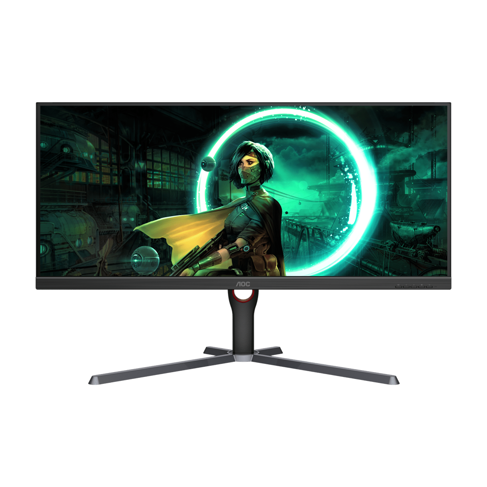 AOC شاشة ألعاب مسطحة VA بانل، مقاس 34 بوصة، بدقة WQHD (2560 × 1440)، ومعدل تحديث 144 هرتز، وزمن استجابة 1 مللي ثانية - أسود