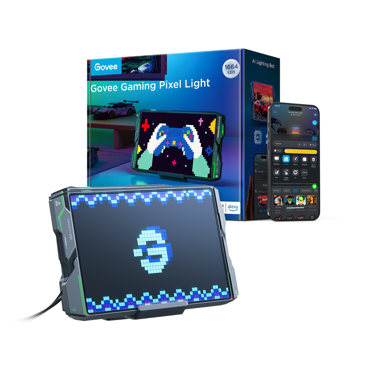 Govee Gaming Pixel Light 32x32 AI-Powered Pixel Display - H6630