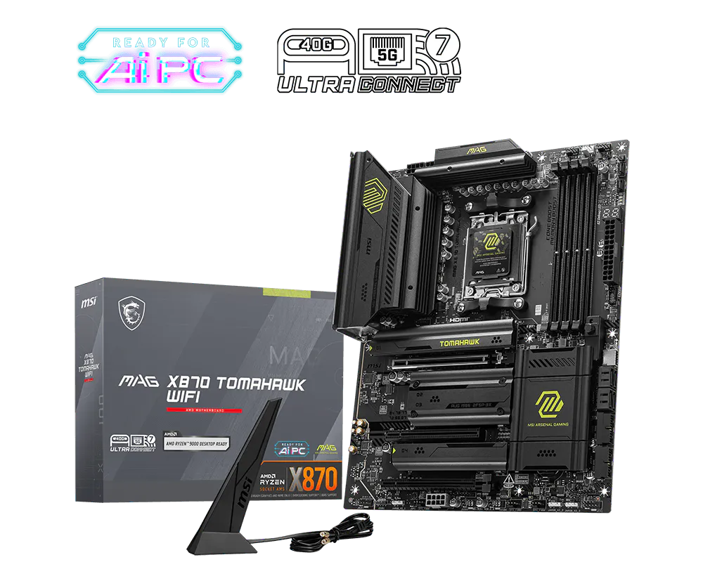 لوحة أم MSI MAG X870 TOMAHAWK WIFI DDR5 AMD ATX - أسود