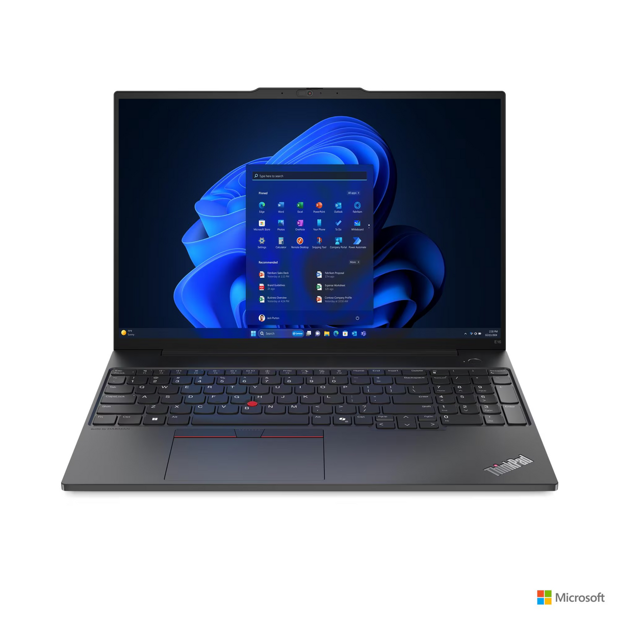 Lenovo ThinkPad E16 Gen 2 Intel Core Ultra 5 125U, 12C/16" WUXGA/8GB DDR5 Ram/512GB M.2 Opal 2.0 NVMe SSD/Integrated Intel Graphics/DOS/Eng.-Arabic/Black/1YW / Topload Case