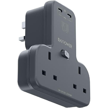 RAVPower RP-PC1065 GaN 45W Power Outlet Extender with 2 AC Outlets and 2 USB C - RP-PC1065