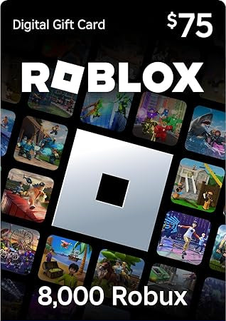 Roblox Digital Gift Card - 75$ (8,000 Robux) - (SMS Delivery)