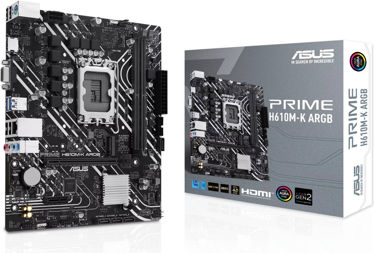 Asus Prime H610M-K ARGB PCle 4.0 DDR5 Motherboard