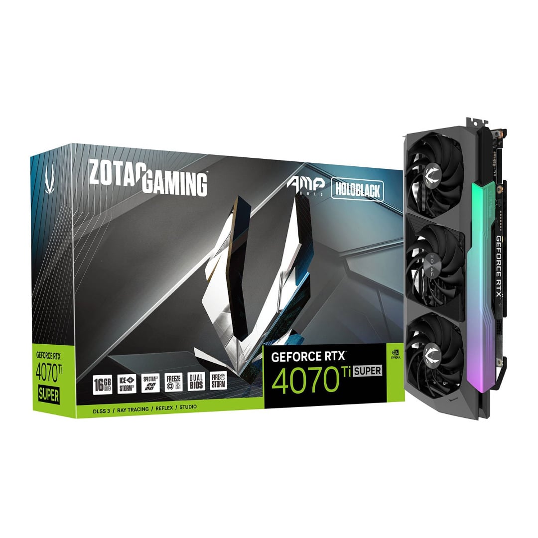 ZOTAC NVIDIA GeForce RTX 4070 Ti SUPER AMP HOLO 16Gb GDDR6X Graphics Card
