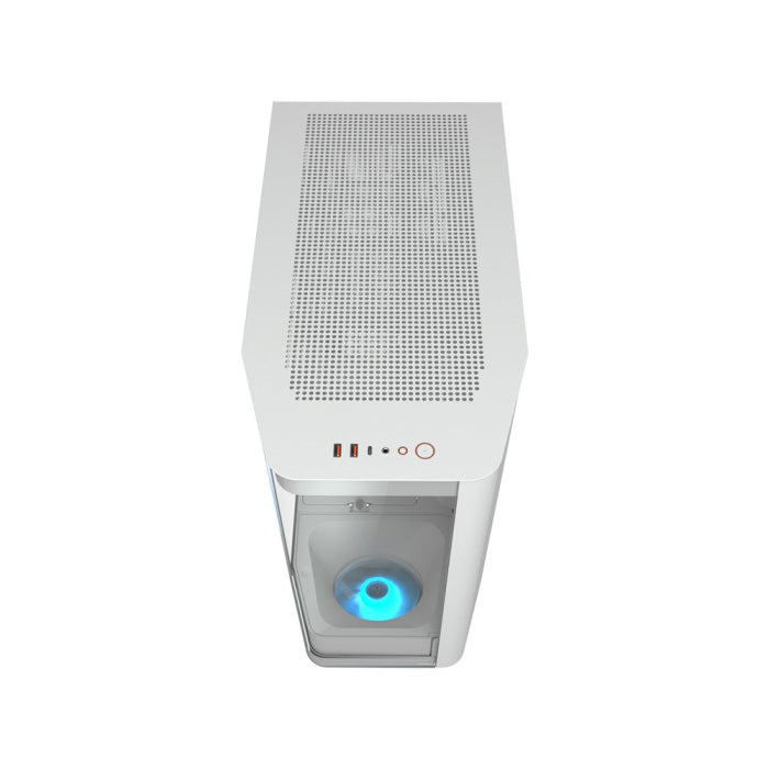Cougar FV270 Mid Tower Two Panel Front & Left Side Tempered Glass Case with One RGB Fan - White