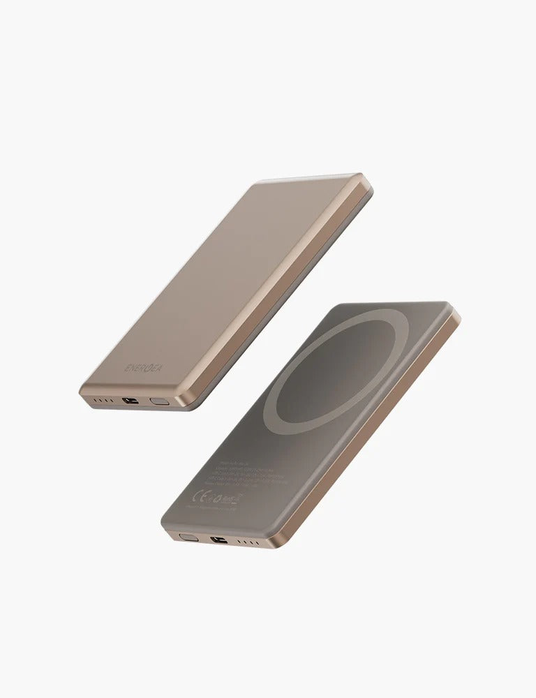 ENERGEA ALUPAC MINI, 5000MAH MINI ALUMINIUM MAGSAFE COMPATIBLE POWER BANK - GOLD