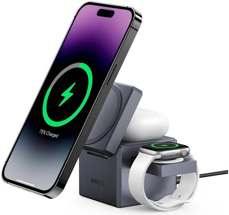 Anker 3-in-1 Cube with MagSafe - Gray Y1811KA1