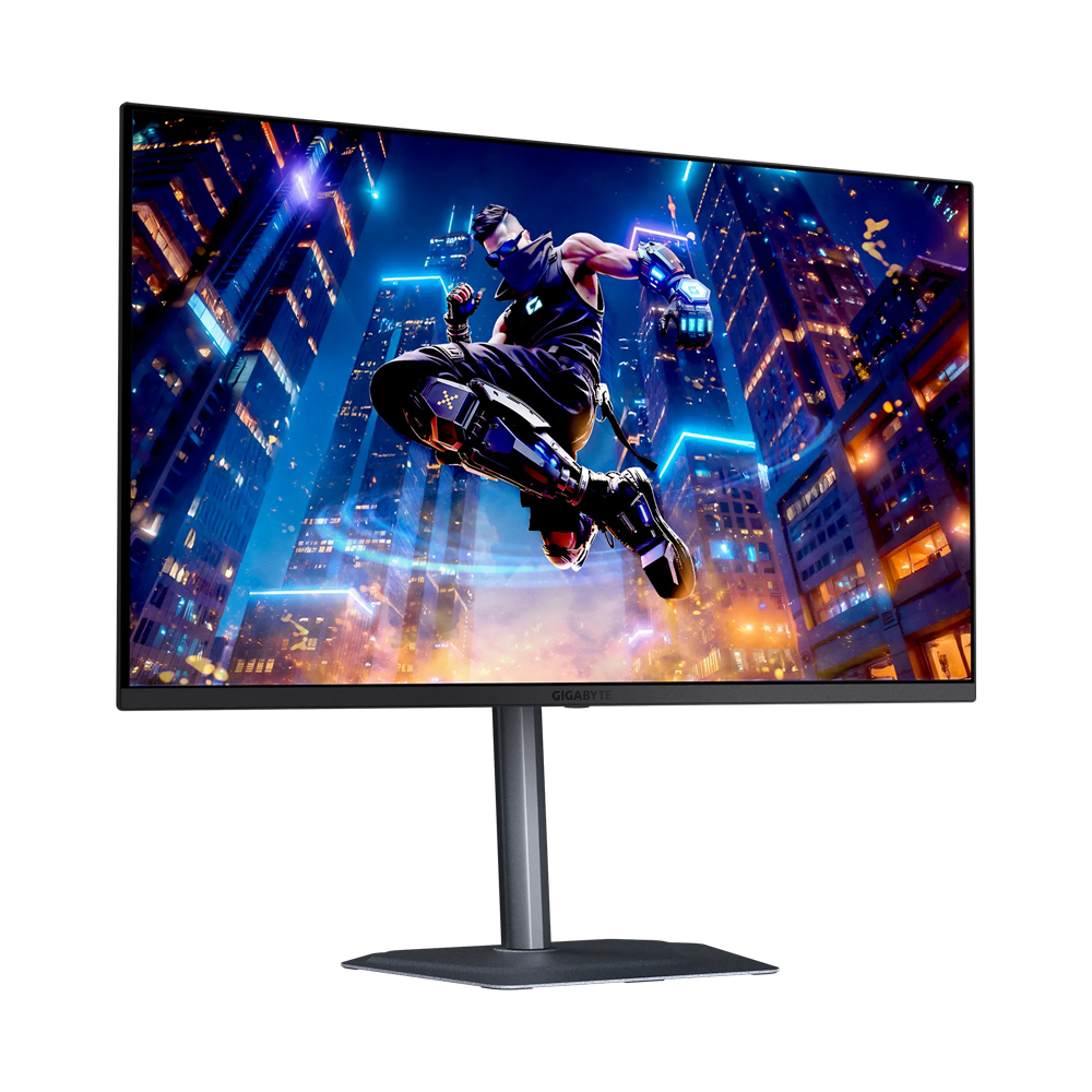 شاشة ألعاب مسطحة بتقنية QD-OLED من جيجابايت MO32U2، مقاس 32 بوصة، بدقة UHD (3840 × 2160)، ومعدل تحديث 240 هرتز، وزمن استجابة 0.03 مللي ثانية، ومنفذ HDMI 2.1 - أسود