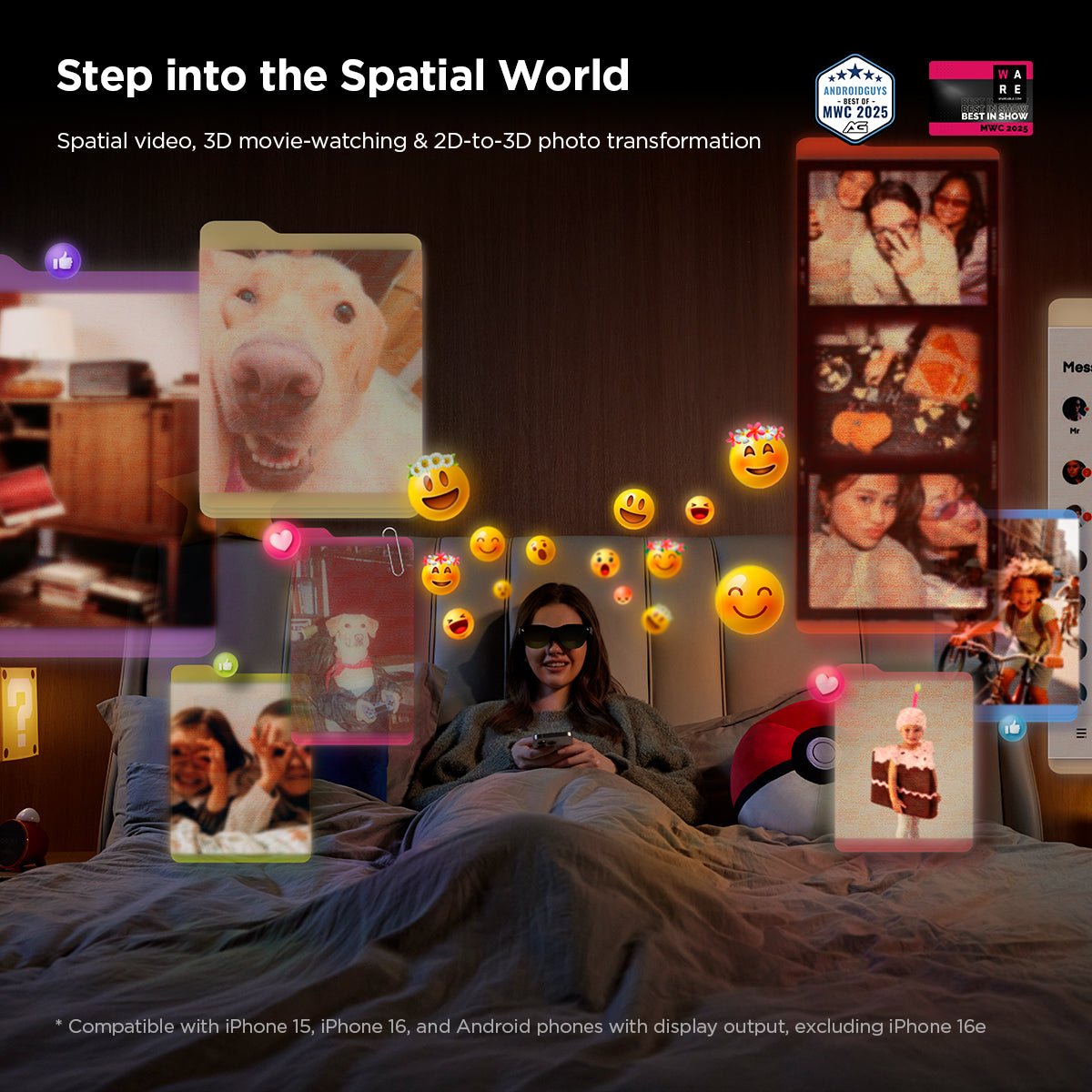 RayNeo Air 3s AR Glasses 201" Portable Cinema for Movies & Games