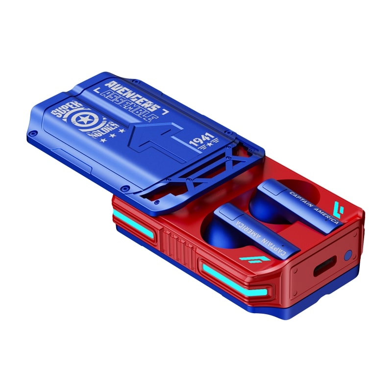 Marvel QS-19 Bluetooth wireless Earphone Captain American Blue