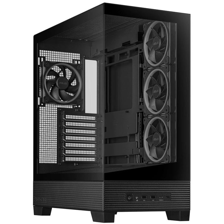 Asus A31 Plus ATX Mid Tower Gaming PC Case - Black (4 ARGB Fans Included)