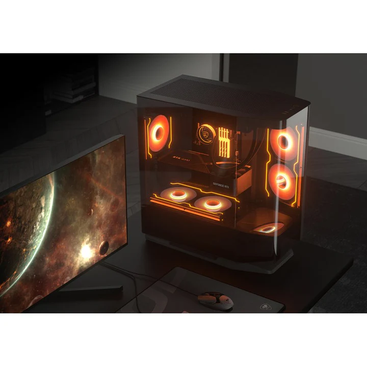 Cougar FV270 E-ATX Mid Tower Gaming Case - Black (1 x ARGB Fan Included)