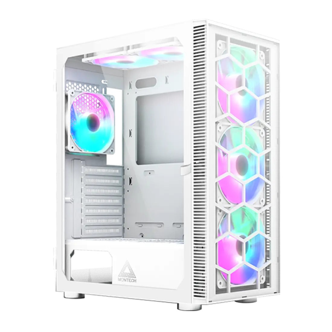Montech X3 Glass Mid Tower PC Case - White