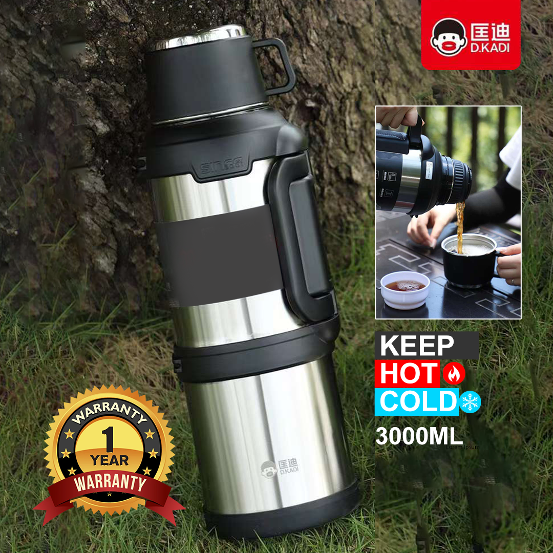 Dkadi KD9103 Vacumm Bottle 3000ML- Silver
