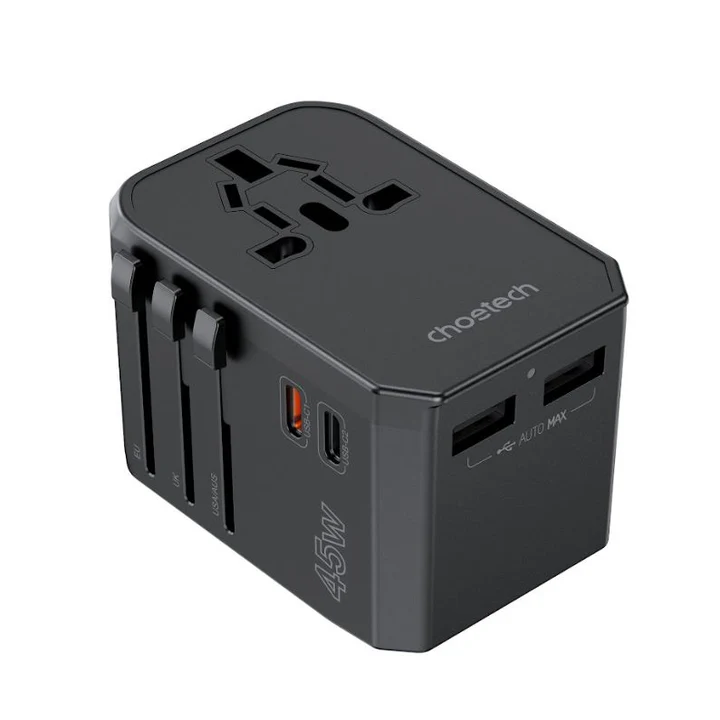 Chotech PD45W 2C+2A Travel Wall Charger - Black