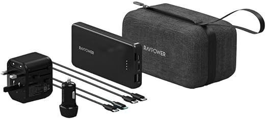 راف باور آر بي بي بي ١٢٣١ مجموعة باور بانك بريميوم ٥ في ١ باللون الأسود