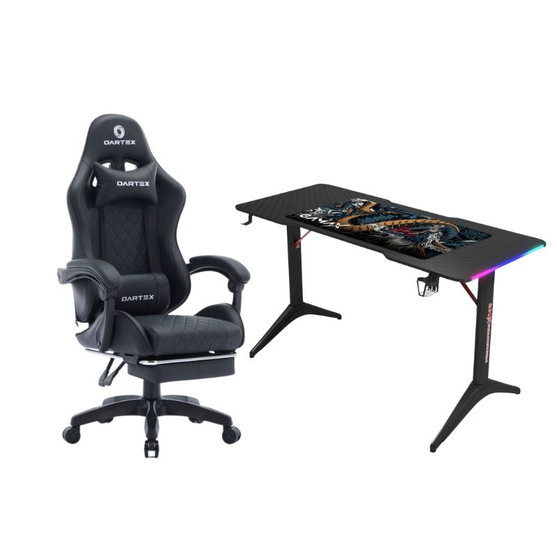 Oartex Leather Chair Model LD034 with Gamax D2208 fiber Gaming Table 120*60*74
