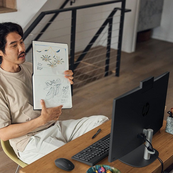 HP AIO 24-cr0041ne i7-1355U / 8GB DDR4 Ram/ 512GB SSD /Non-Touch 23.8" FHD Antiglare IPS /Integrated Intel Iris Xᵉ Graphics/ DOS / Jet Black - HD Camera / 1YW