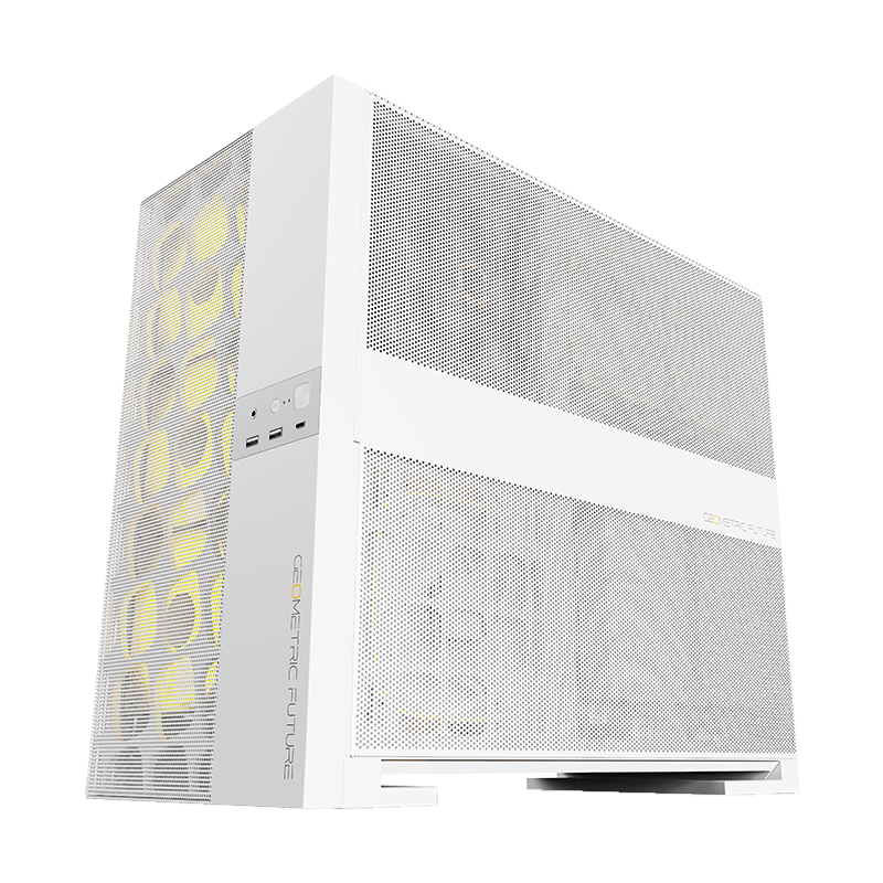 Geometric Future Model 5 Vent Mesh Mid Tower Case with 2503-140mm fan x5 - White