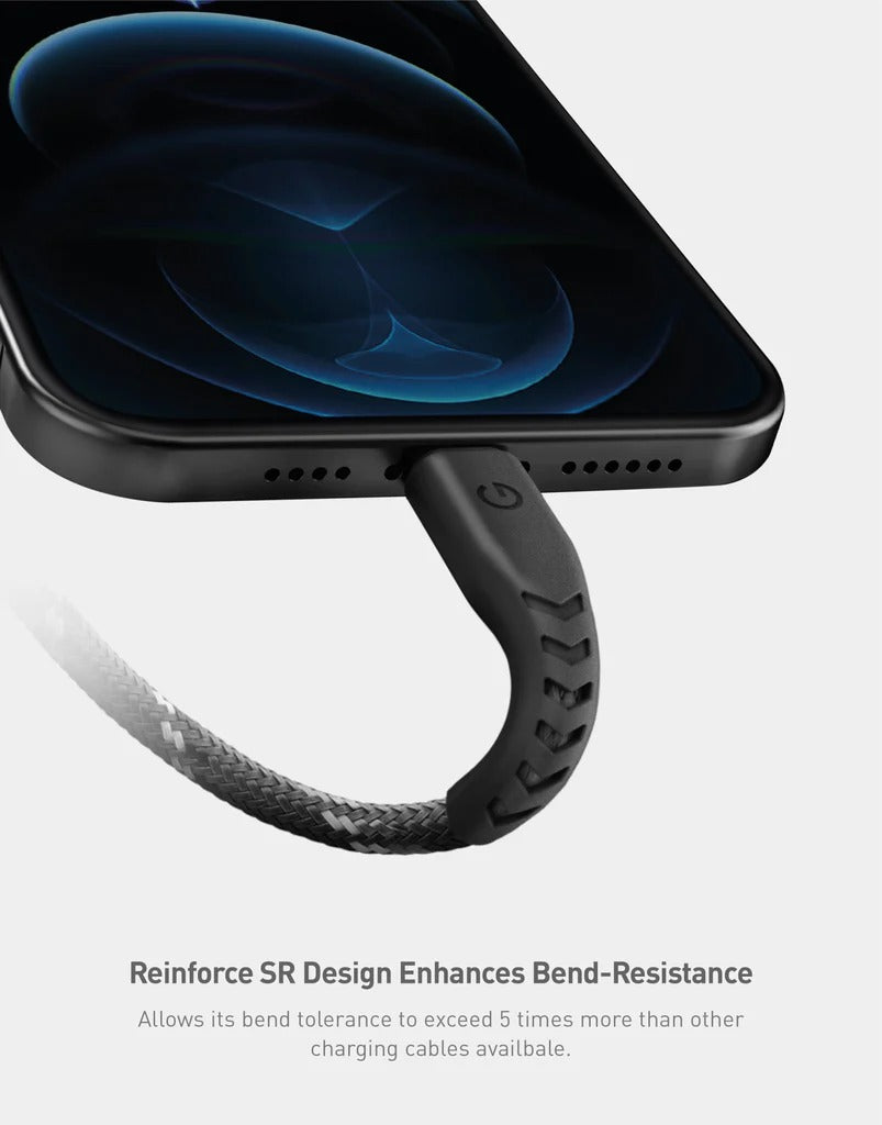 Energea Nyloflex USB-C to Lightning Cable 3M - Black