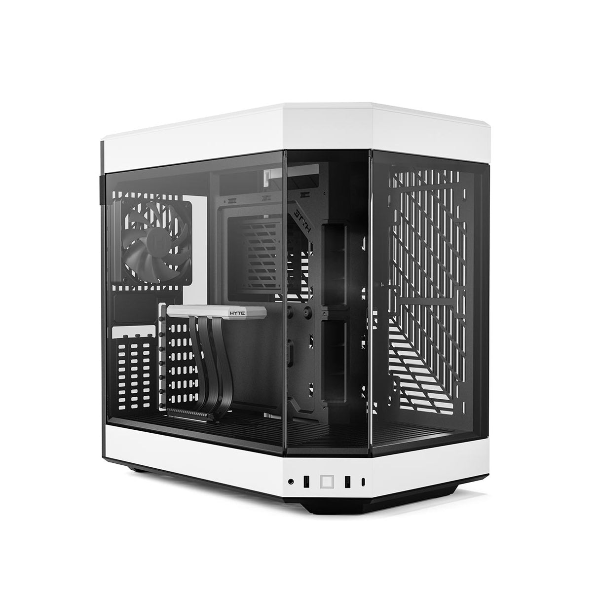HYTE Y60 Dual Chamber Panoramic Tempered Glass ATX Case With 3 Fans - Black/White